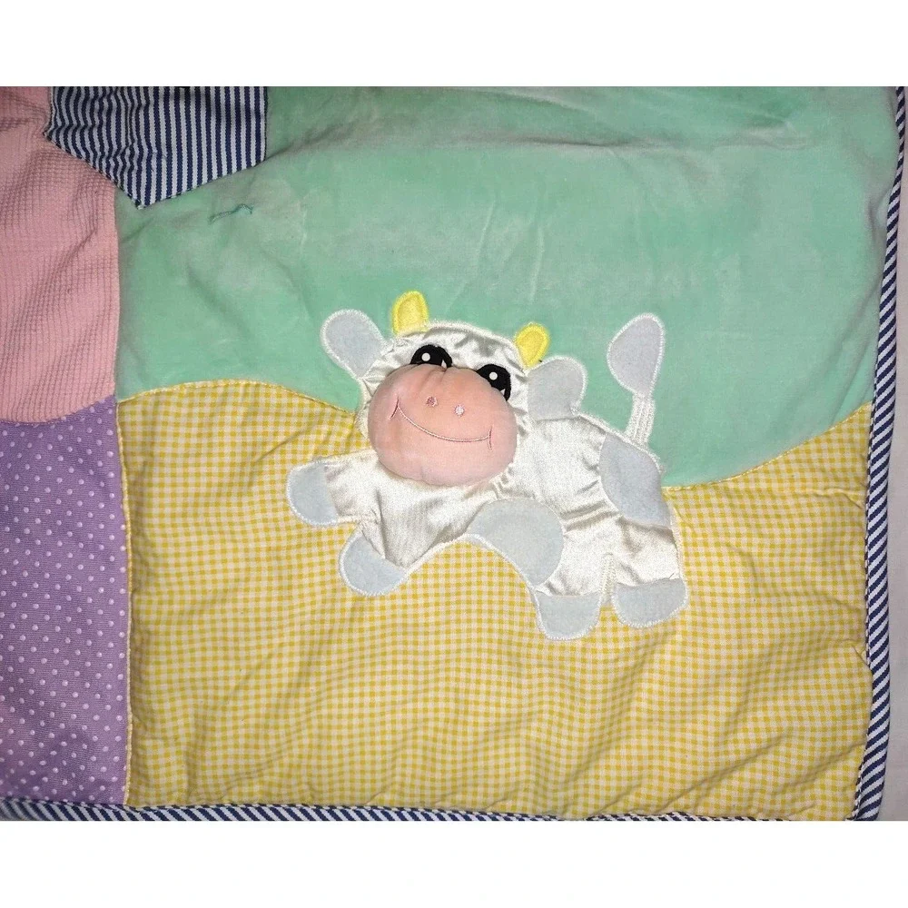 Vtg Oshkosh Baby Playmat Toys R‎ Us Cow Elephant Stars 2000 Stripe Activity